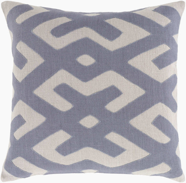 Surya Nairobi 18" Accent Pillow - Luxurious Linen Global Charm For Eclectic Home Décor & Easy Care Light Gray Linen,Linen Nrb003-1818p