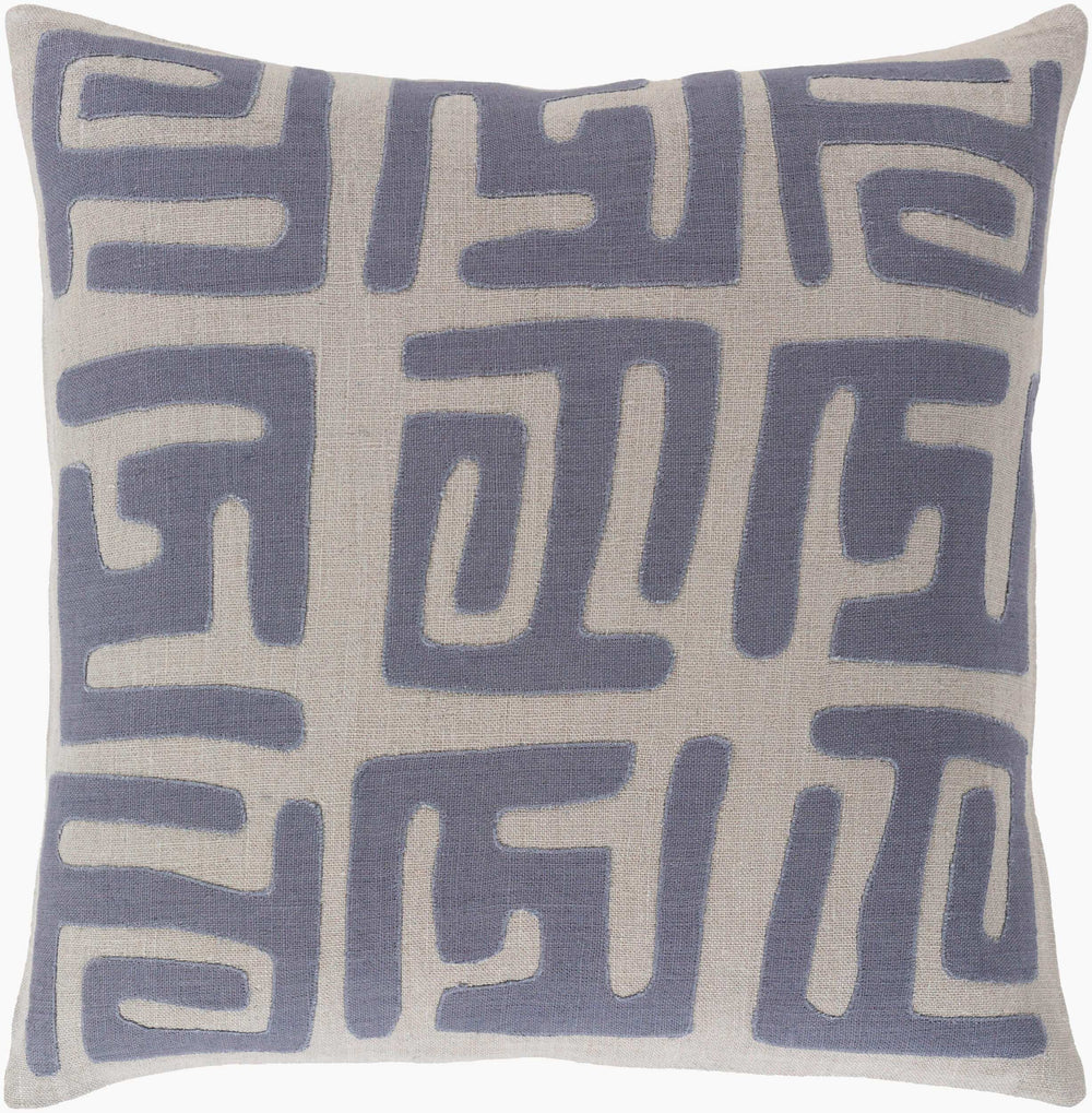 Surya Nairobi 18" Accent Pillow - Luxurious Linen Global Charm For Eclectic Home Décor & Easy Care Denim Linen,Linen Nrb005-2020