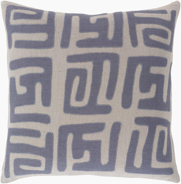 Surya Nairobi 18" Accent Pillow - Luxurious Linen Global Charm For Eclectic Home Décor & Easy Care Denim Linen,Linen Nrb005-2020