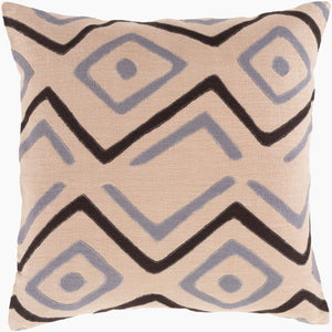 Surya Nairobi 18" Accent Pillow - Luxurious Linen Global Charm For Eclectic Home Décor & Easy Care Denim Linen,Linen Nrb007-2222