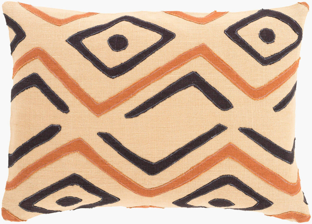 Surya Nairobi Lumbar Pillow - 13"L X 19"W Exotic Linen Accent For Global Charm & Easy Care Style Black Linen,Linen Nrb009-1319d