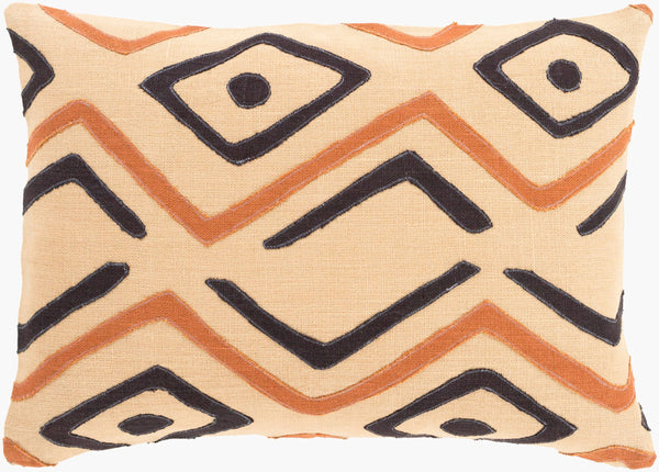 Surya Nairobi Lumbar Pillow - 13"L X 19"W Exotic Linen Accent For Global Charm & Easy Care Style Black Linen,Linen Nrb008-1319