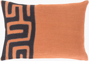 Surya Nairobi Lumbar Pillow - 13"L X 19"W Exotic Linen Accent For Global Charm & Easy Care Style Black Linen Nrb013-1319d