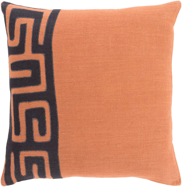 Surya Nairobi 18" Accent Pillow - Luxurious Linen Global Charm For Eclectic Home Décor & Easy Care Black Linen Nrb013-1818d