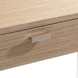Bernhardt Bernhardt Modulum Desk With Sahara Veneer, Polished Stainless Accent, Integrated Power & Storage D19514