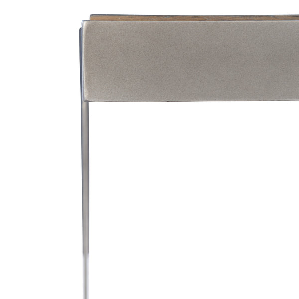 Bernhardt Bernhardt Belvedere End Table Portobello Oak & Antique Pewter Frame — Mid‑Century Modern Accent, 26" 590122