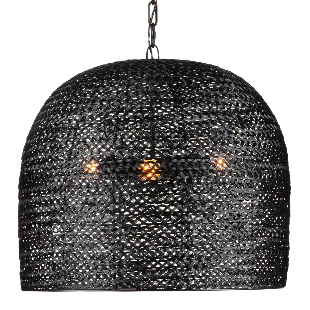 Piero Black Chandelier - Elegant Satin Finish, Textured Iron Design for Bohemian Home Décor Style