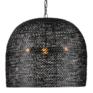 Piero Black Chandelier - Elegant Satin Finish, Textured Iron Design for Bohemian Home Décor Style