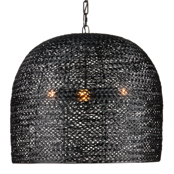 Piero Black Chandelier - Elegant Satin Finish, Textured Iron Design for Bohemian Home Décor Style