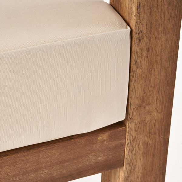 English Elm Christopher Knight Home® - GENSER Plush Beige & Brown Loveseat with Acacia Coffee Table — Water-Resistant Cushions, Durable Outdoor Set 66073.00DLBGE