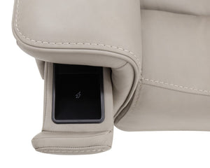Hooker Furniture Lyra Semi-Aniline Top Grain Leather Power Lift Recliner With Wireless Charging, Cupholder, Lumbar Grey RC622-PHLL4-091