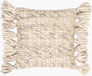 Surya Narvik Handmade 18" Accent Pillow - Cozy Cotton-wool Blend With Elegant Detailing For Home Decor Gray Wool,Cotton Nrk001-2020d