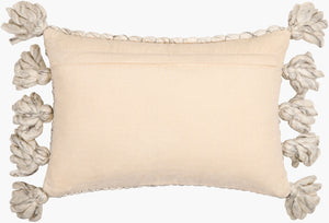 Surya Narvik 13"L X 20"W Handmade Lumbar Pillow - Cozy Cotton-wool Blend For Country Cottage Charm Gray Wool,Cotton Nrk001-1320