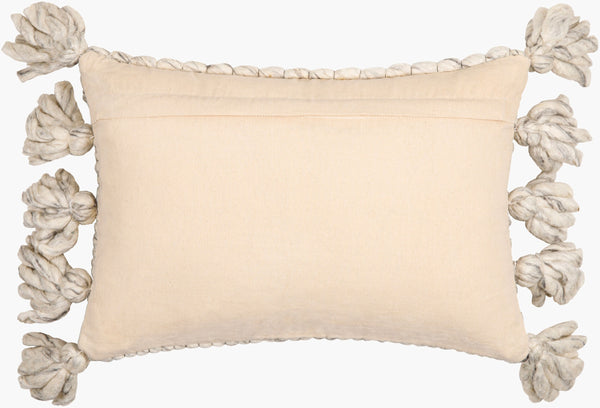 Surya Narvik 13"L X 20"W Handmade Lumbar Pillow - Cozy Cotton-wool Blend For Country Cottage Charm Gray Wool,Cotton Nrk001-1320