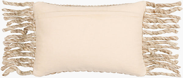 Surya Narvik 13"L X 20"W Handmade Lumbar Pillow - Cozy Cotton-wool Blend For Country Cottage Charm Brown Wool,Cotton Nrk002-1320