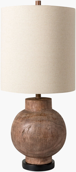 Surya Niort 28" Tall Accent Table Lamp - Charming Cottage Style With Crystal Base & Soft Linen Shade Body, Brown,Base, Black,Shade (Outside), Beige,Shade (Inside), White,Finial, Brown,Harp, Metallic ,Brass,Cord, Black Resin,Iron,Linen,Polyester,Plastic Nrt-002