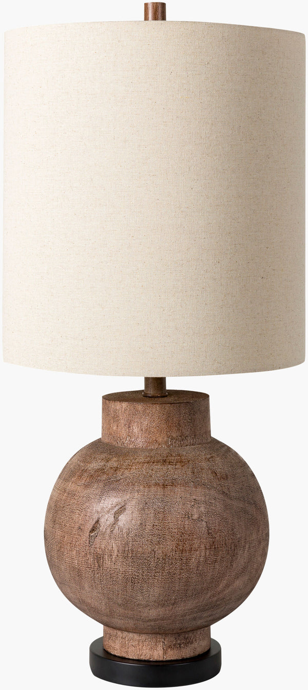 Surya Niort 28" Tall Accent Table Lamp - Charming Cottage Style With Crystal Base & Soft Linen Shade Body, Brown,Base, Black,Shade (Outside), Beige,Shade (Inside), White,Finial, Brown,Harp, Metallic ,Brass,Cord, Black Resin,Iron,Linen,Polyester,Plastic Nrt-002
