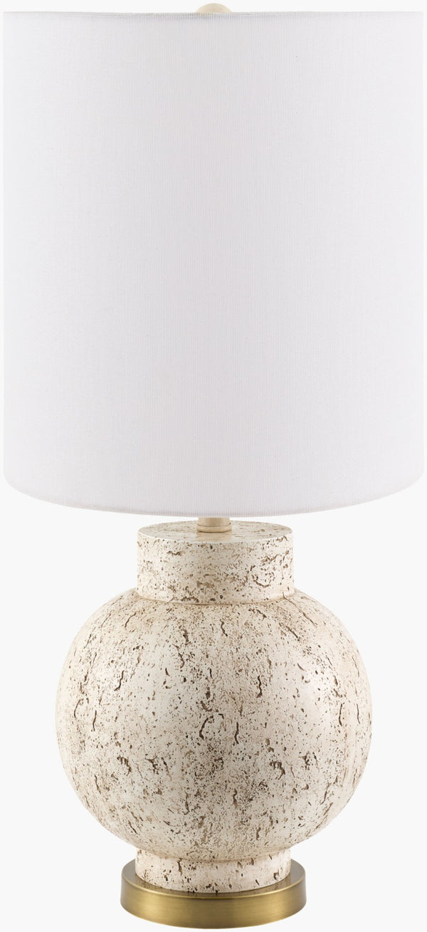 Surya Niort Resin and Crystal Base Table Lamp with Linen Shade for Cottage Bedrooms NRT-003