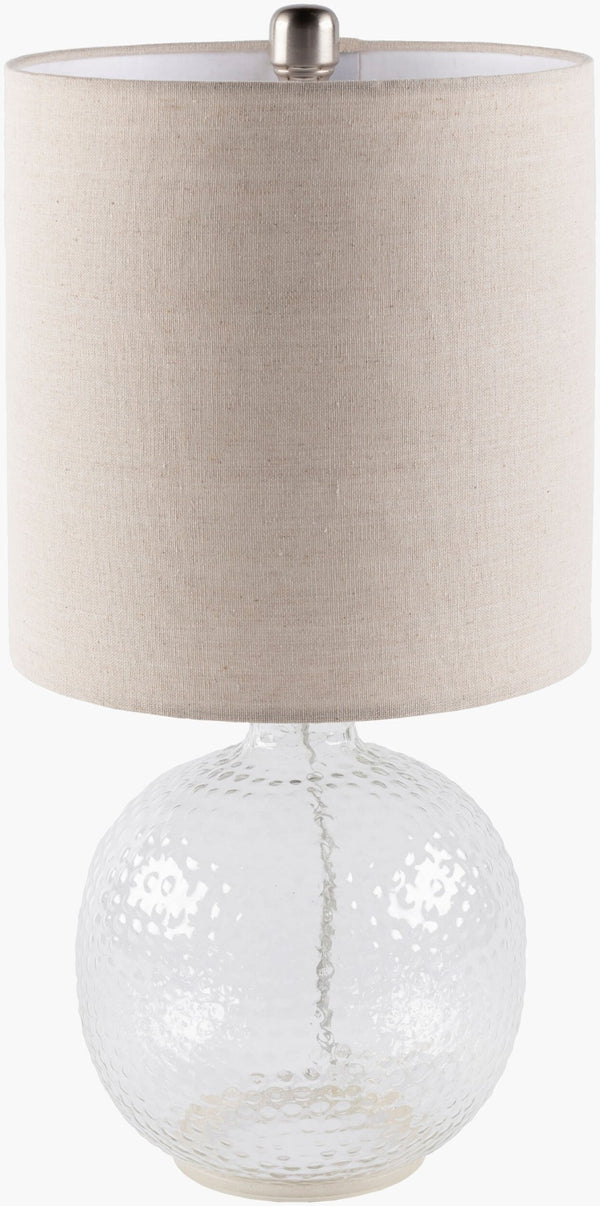 Livabliss Nereus Crystal Metal Base Table Lamp with Linen Shade for Bedroom or Console NRU-001
