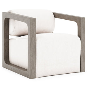 Bernhardt Bernhardt Leilani Swivel Chair — Weathered Teak Frame, Outdoor Comfort, 360° Rotation, Durable Fabric - Made to Order O4318SA