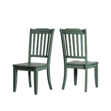 Homelegance By Top-Line Juliette Slat Back Wood Dining Chairs (Set of 2) Green Rubberwood