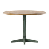 Homelegance By Top-Line Juliette Round Two-Tone Dining Table Green Rubberwood