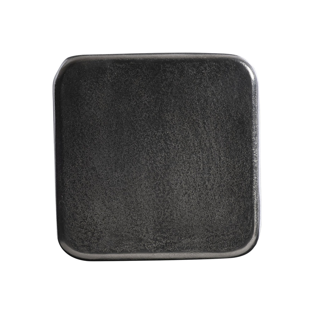 Bernhardt Bernhardt Juri Accent Table — Graphite Cast Aluminum, Sculptural Rounded Profile, Compact Plinth Base (14.75"H) 347427