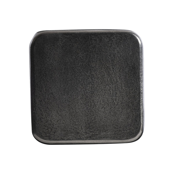 Bernhardt Bernhardt Juri Accent Table — Graphite Cast Aluminum, Sculptural Rounded Profile, Compact Plinth Base (14.75"H) 347427