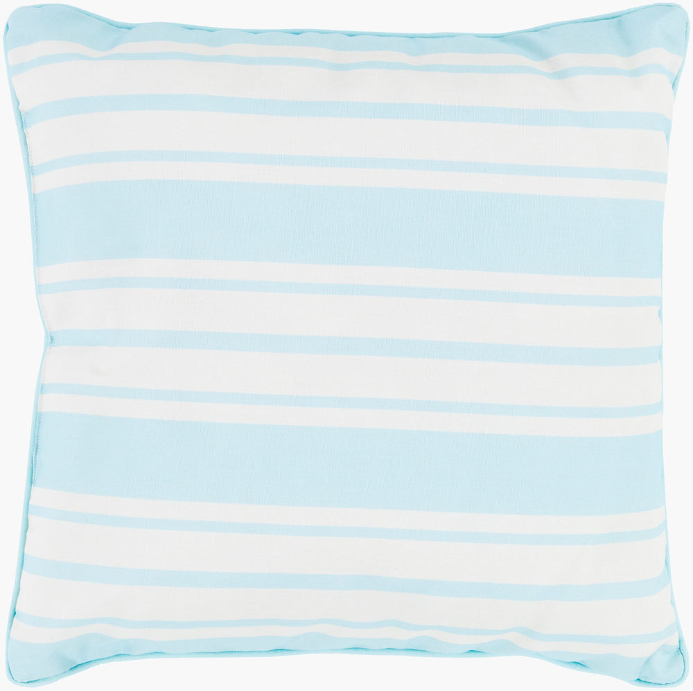 Surya Nautical Stripe Accent Pillow - 16” X 16” Stylish Coastal Decor For Home & Patio, Easy Care! Ivory Polyester,Polyester Ns002-2020