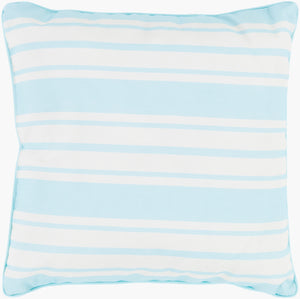 Surya Nautical Stripe Accent Pillow - 16” X 16” Stylish Coastal Decor For Home & Patio, Easy Care! Ivory Polyester,Polyester Ns002-2020