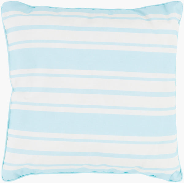 Surya Nautical Stripe Accent Pillow - 16” X 16” Stylish Coastal Decor For Home & Patio, Easy Care! Ivory Polyester,Polyester Ns002-2020