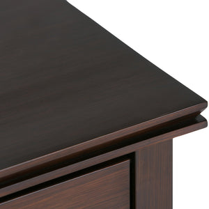 English Elm Artisan Russet Brown Bedside Table - Handcrafted Solid Wood, Drawer & Shelf, Transitional Design B136P159475