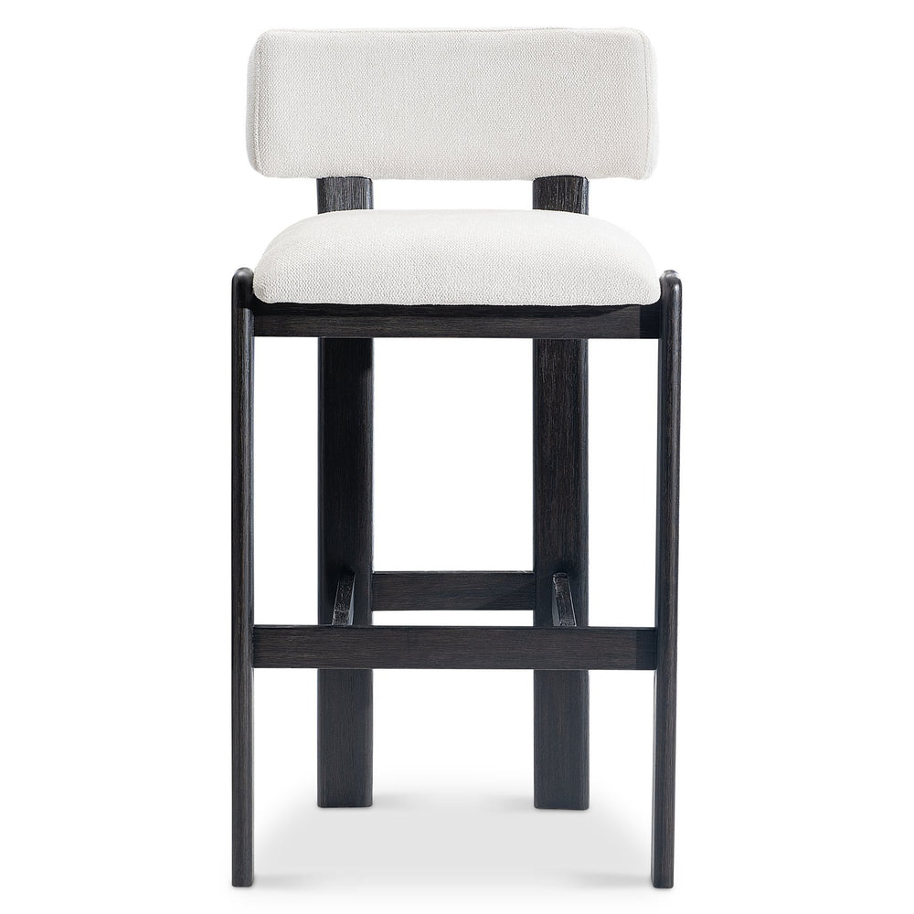 Bernhardt Bernhardt Baxter Upholstered Bar Stool with Charcoal Wood Base for Modern Kitchens L25582