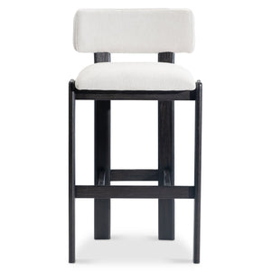 Bernhardt Bernhardt Baxter Upholstered Bar Stool with Charcoal Wood Base for Modern Kitchens L25582
