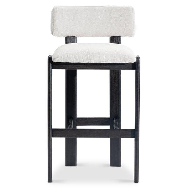 Bernhardt Bernhardt Baxter Upholstered Bar Stool with Charcoal Wood Base for Modern Kitchens L25582