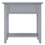 Homelegance By Top-Line Cerie 1-Drawer Side Table with Charging Station Grey Wood