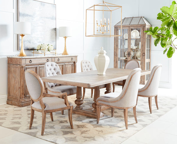 A.R.T. Furniture Set Of 2 - Architrave Arm Chair - Luxurious Upholstered Seating With Hand Glazed Finish For Elegant Dining Spaces - Set Of 2 Brown Material, Parawood Solids,Foam,Fabric 277203-2608