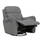 Parker House Parker Living Quest - Upgrade Charcoal Cordless Swivel Glider Recliner - Powered By Freemotion Upgrade Charcoal 94% Polyester, 6% Nylon MQUE#812GSPH-P25-UPCH