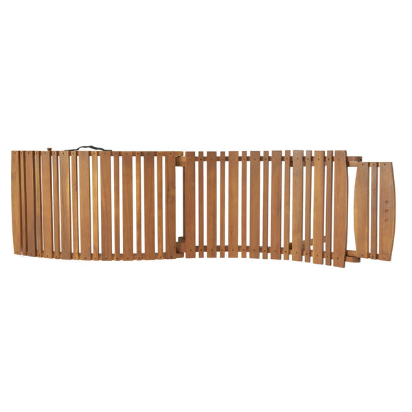 English Elm Christopher Knight Home® - LAHAINA Acacia Wood Foldable Chaise Lounge for Patio & Poolside — Weather-Resistant, Portable Comfort Brown 38.5 L x 24.75 W x 8.5 H 57076.00