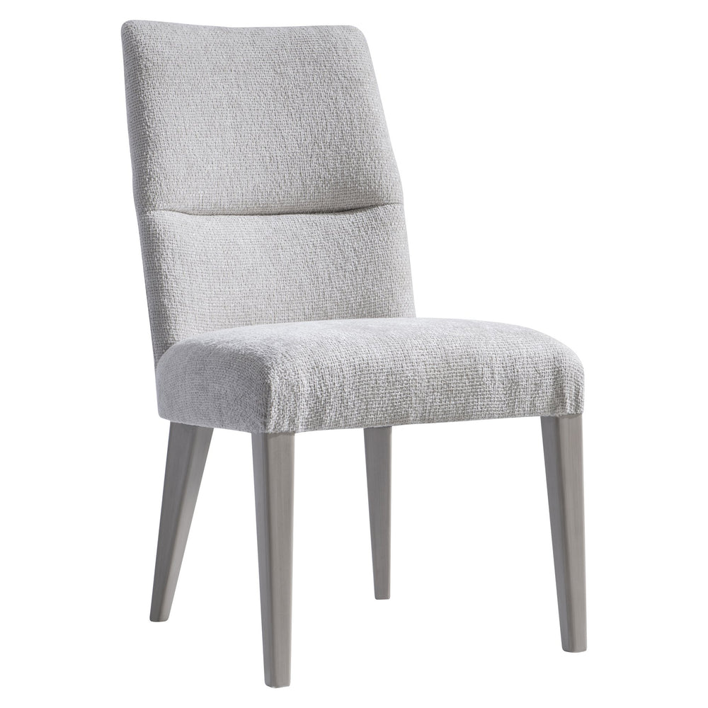 Bernhardt Bernhardt Stratum Side Chair — Upholstered Curved Back, Mist Wood Legs, Ergonomic Glam Dining Seat 325541