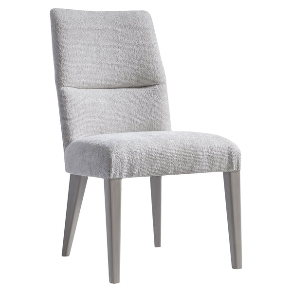 Bernhardt Bernhardt Stratum Side Chair — Upholstered Curved Back, Mist Wood Legs, Ergonomic Glam Dining Seat 325541