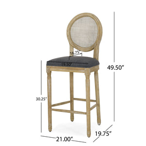 English Elm Christopher Knight Home® - French Country Virabit 2-Piece 30.25" Bar Stools with Hand-Woven Rattan Back & Tufted Cushions 71615.00CHAR