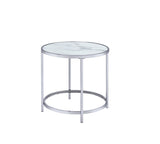 Steve Silver Rayne Faux Marble Top Round End RY300EW