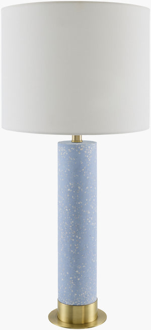 Surya Nasima 30" Accent Table Lamp - Stylish Cement & Iron Design For Cozy Home Illumination & Decor Body, Blue Cement,Iron,Cement,Linen,Polyester,Iron Nsm-001