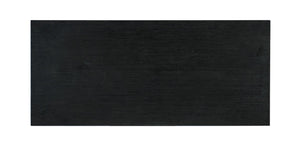 Hooker Furniture Melange Geode Two-Door Chest With Reverse-Painted Glass, Black Oak Veneer, Silver Legs, Ventilated Storage 628-85648-98