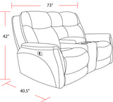 Parker House Linus - Hudson Grey Power Reclining Sofa And Loveseat Grey 100% Polyester (S) Mlin-32phz-hgy