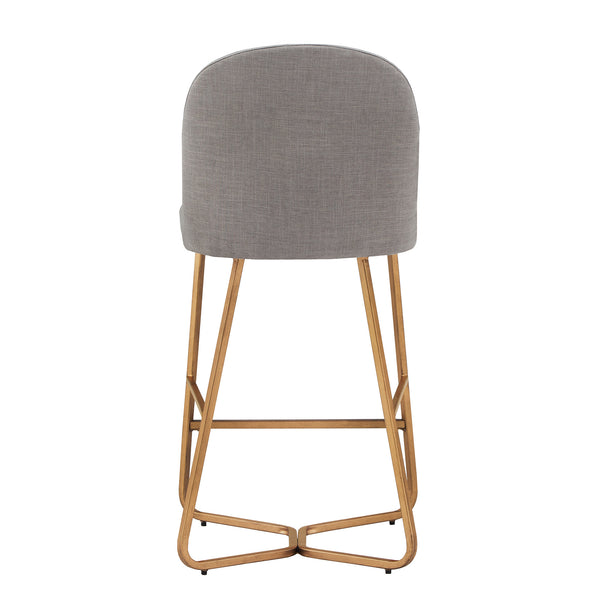 Homelegance By Top-Line DuBose Linen Upholstered Counter Height Chairs (Set of 2) Grey Iron