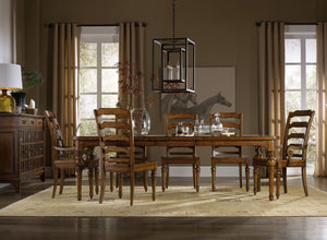 Hooker Furniture Tynecastle Manor-Style Rectangle Dining Table W/ Two 18" Leaves, Chestnut Alder Veneers, Seats 10 5323-75200
