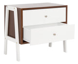 Safavieh Winchester Night Stand  Walnut / White NST1400B