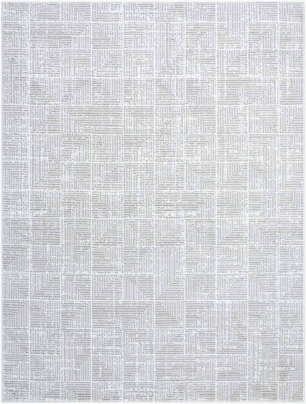 Livabliss Nesta Machine Woven Polyester Area Rug Structured Pattern for High Traffic Living Spaces Light Beige, Iv 5'3" x 7' NST2302-537